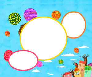 دانلود قالب عکس با کیفیت بچگانه آبی روشن سه تکه